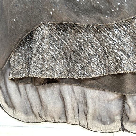 H Trend Sleeveless Ombre Silk Sequin Detail Top Blouse - Picture 2 of 8